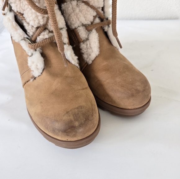 Sorel Joan Of Arctic Shearling Hidden Wedge II Lace-up Waterproof Boots Size 9 - Picture 8 of 16
